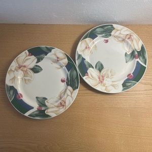 Savannah Grove Dinner Plates Set of 2 Large 10.5"  Stoneware by Citation Retired